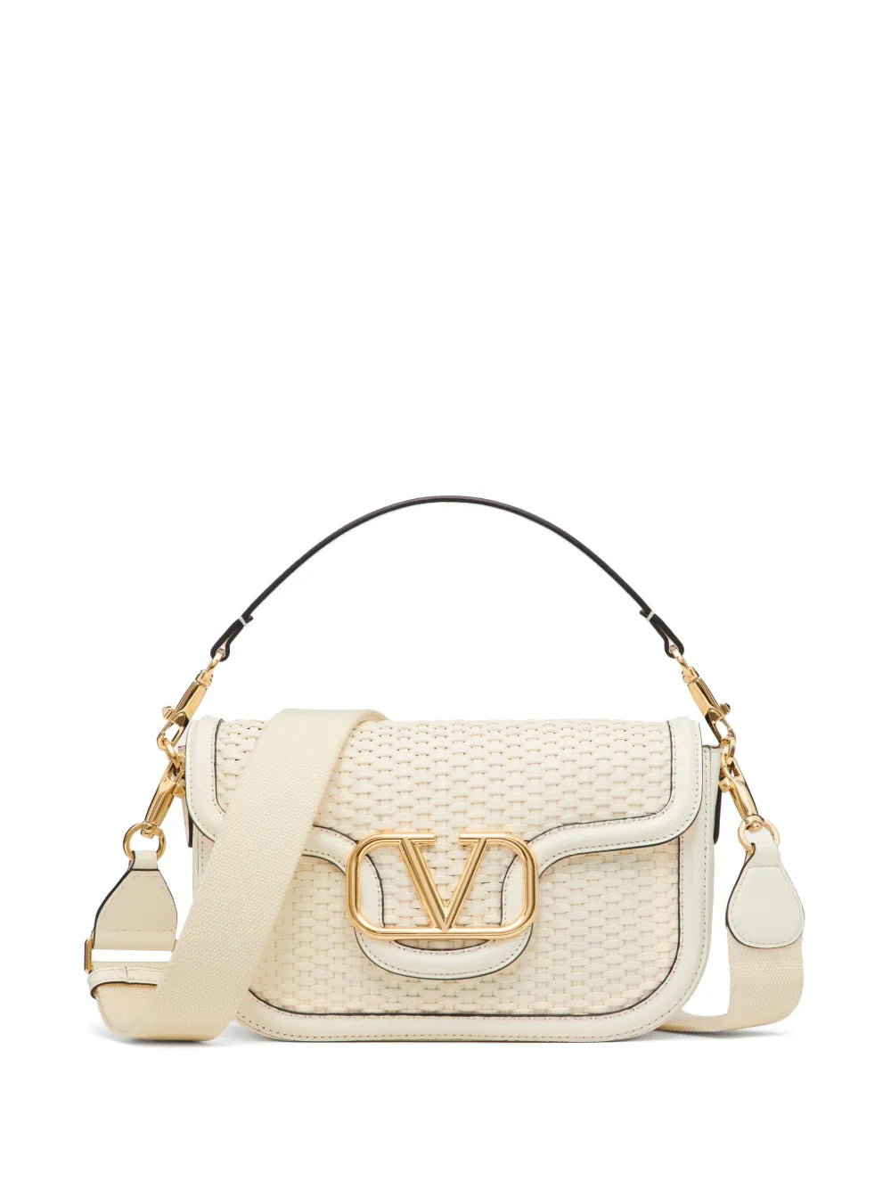 Valentino Garavani Alltime Woven Leather Shoulder Bag