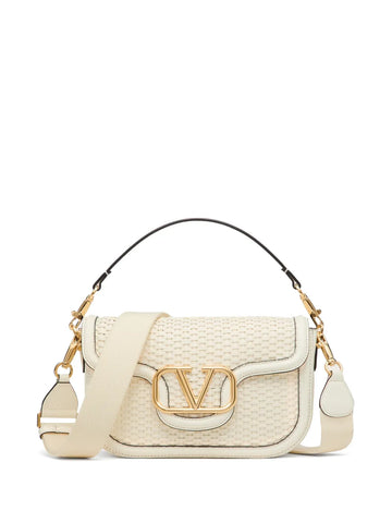 Valentino Garavani Alltime Woven Leather Shoulder Bag