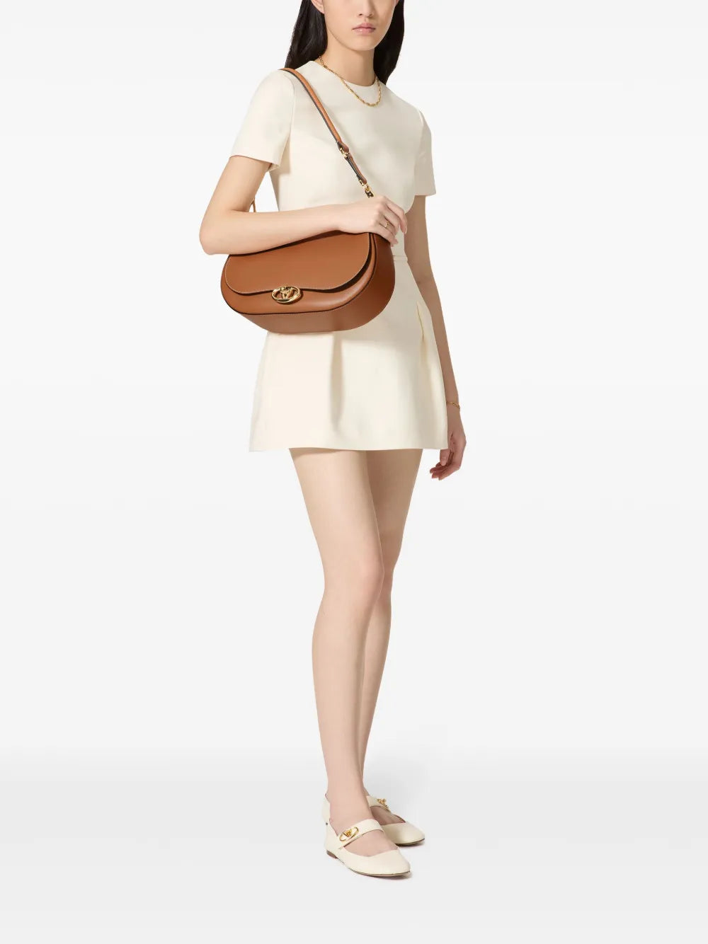 Valentino Garavani Medium Ohval Leather Shoulder Bag