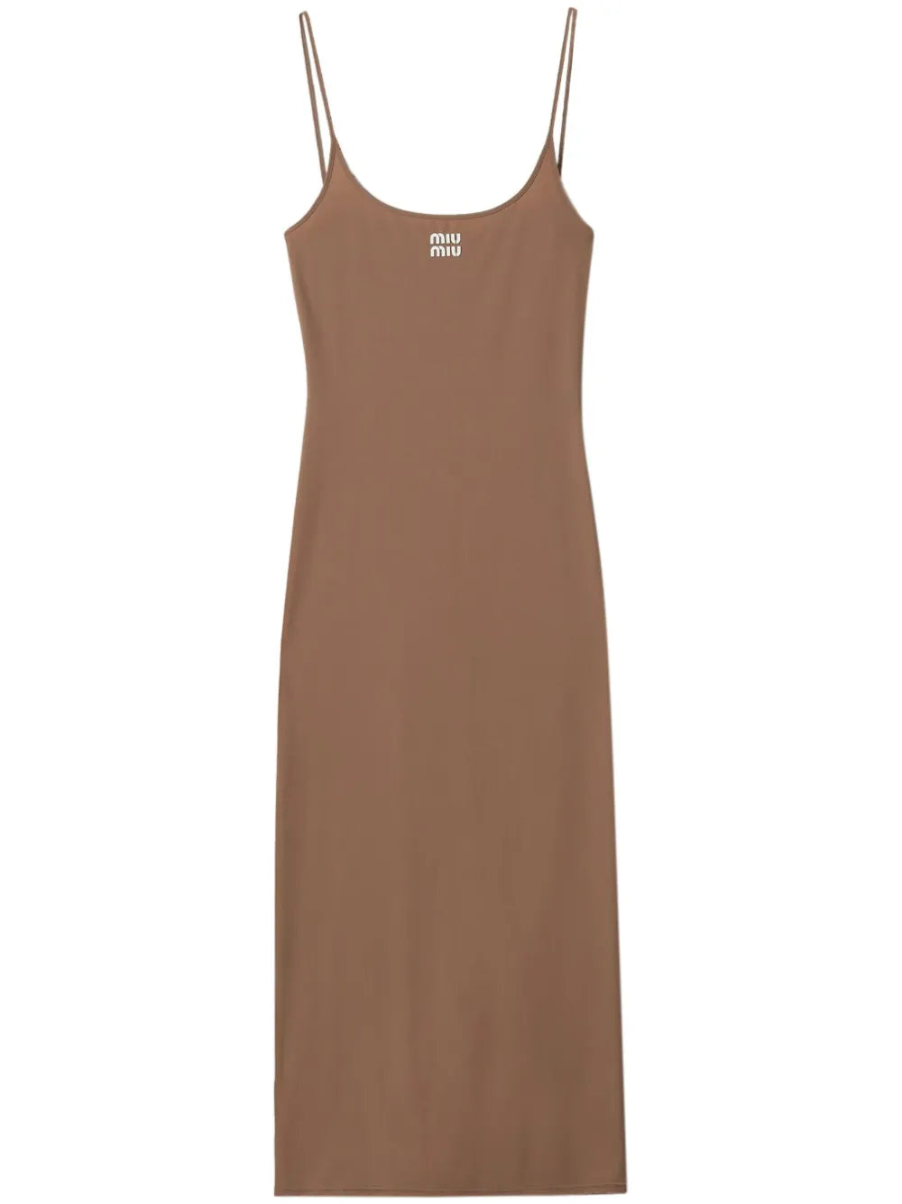 Miu Miu Logo Print Jersey Midi Dress