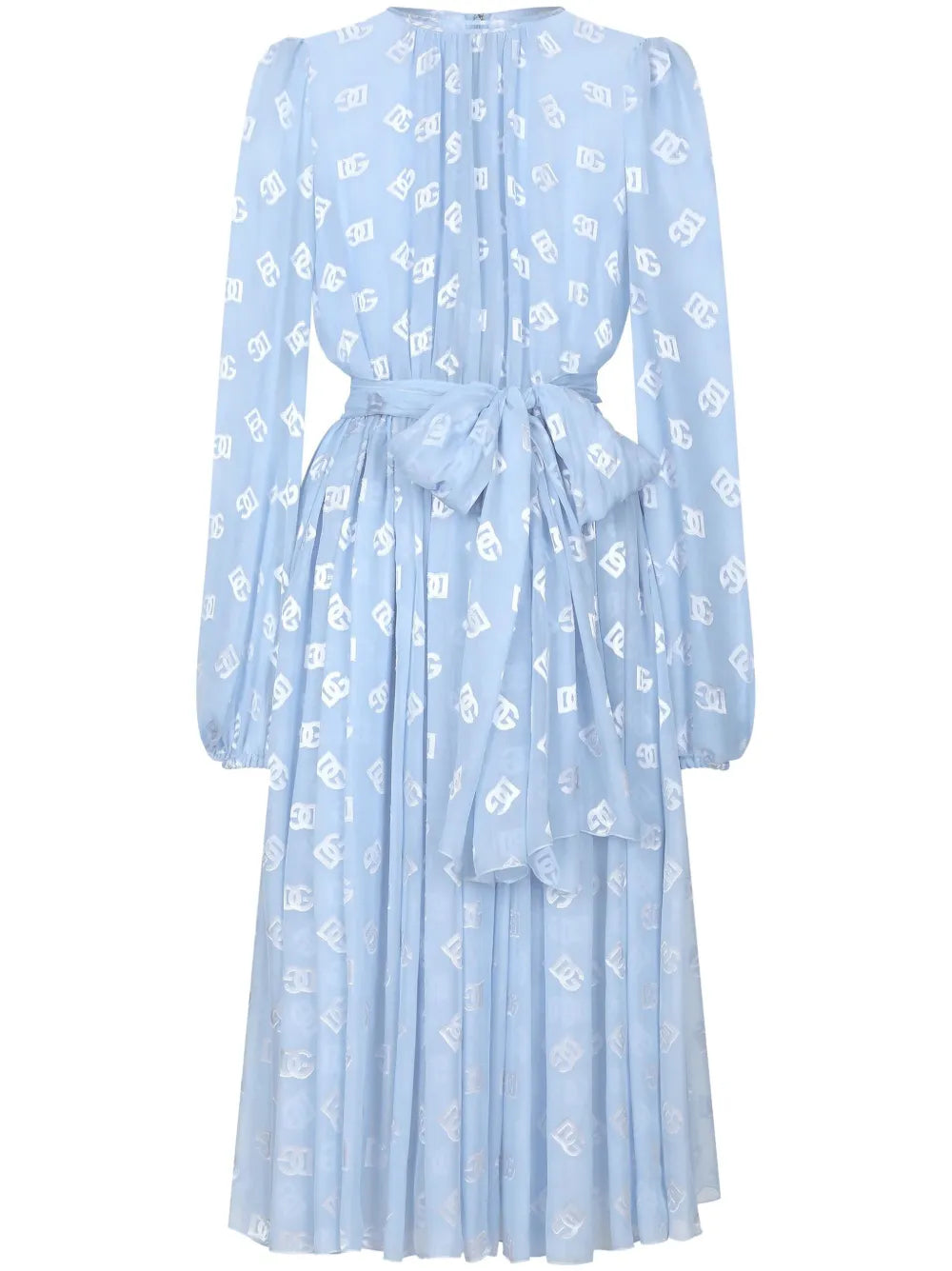 Dolce Gabbana Dna Monogram Jacquard Chiffon Midi Dress