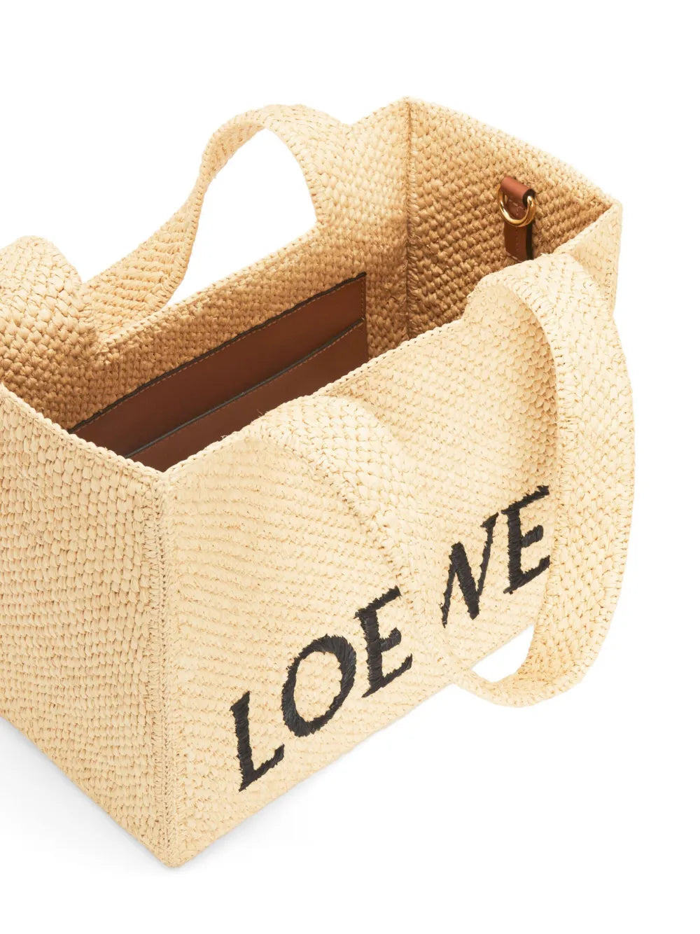 Loewe Medium Loewe Font Tote In Raffia