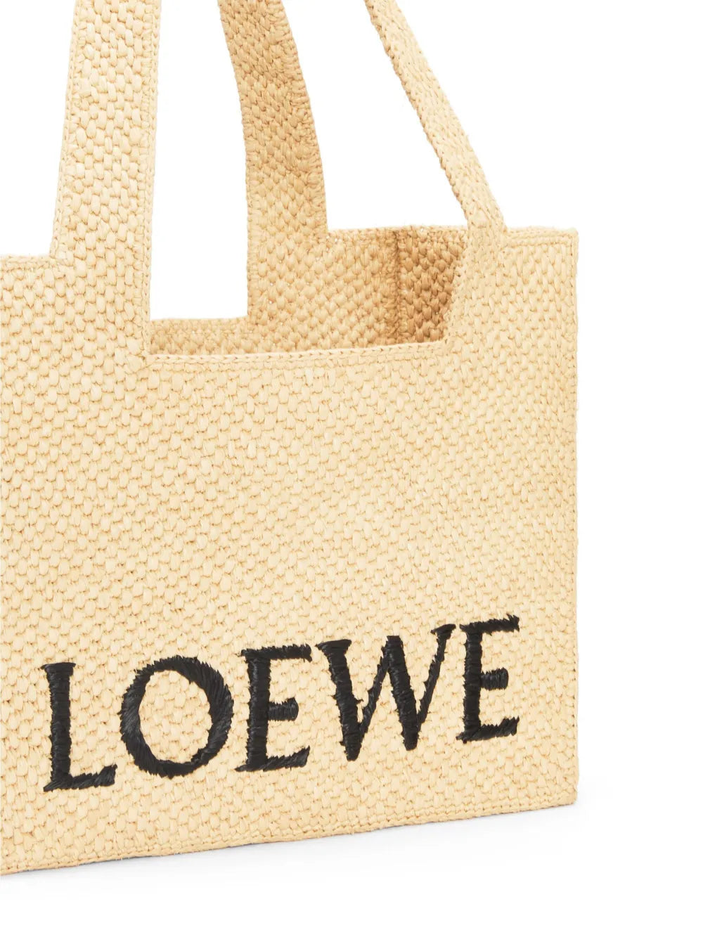 Loewe Medium Loewe Font Tote In Raffia