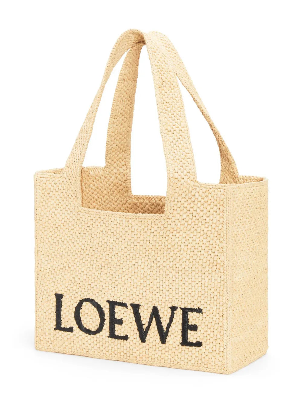 Loewe Medium Loewe Font Tote In Raffia