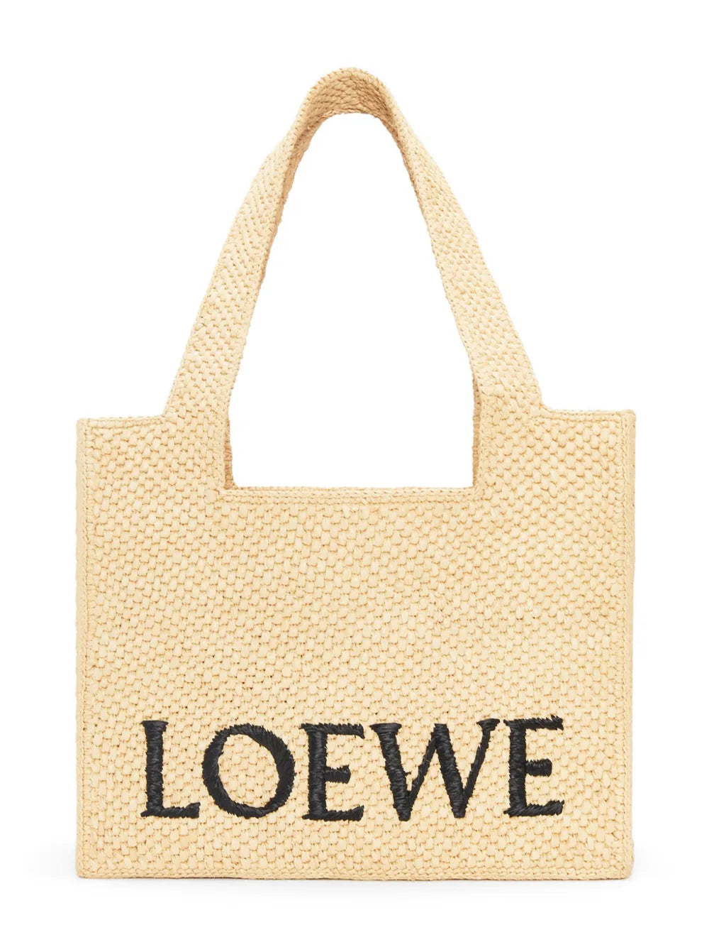 Loewe Medium Loewe Font Tote In Raffia