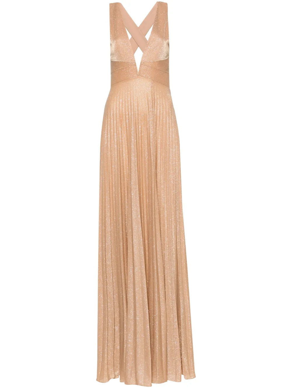 Nissa Glittery Plisse Effect Gown
