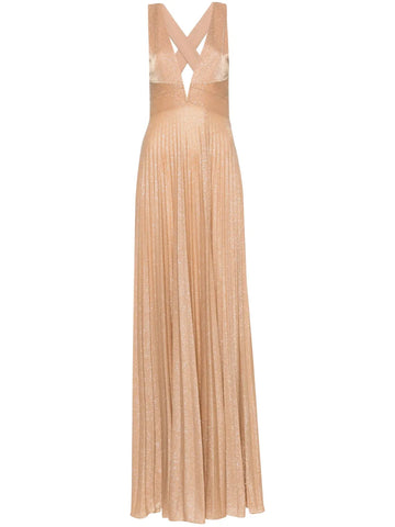 Nissa Glittery Plisse Effect Gown