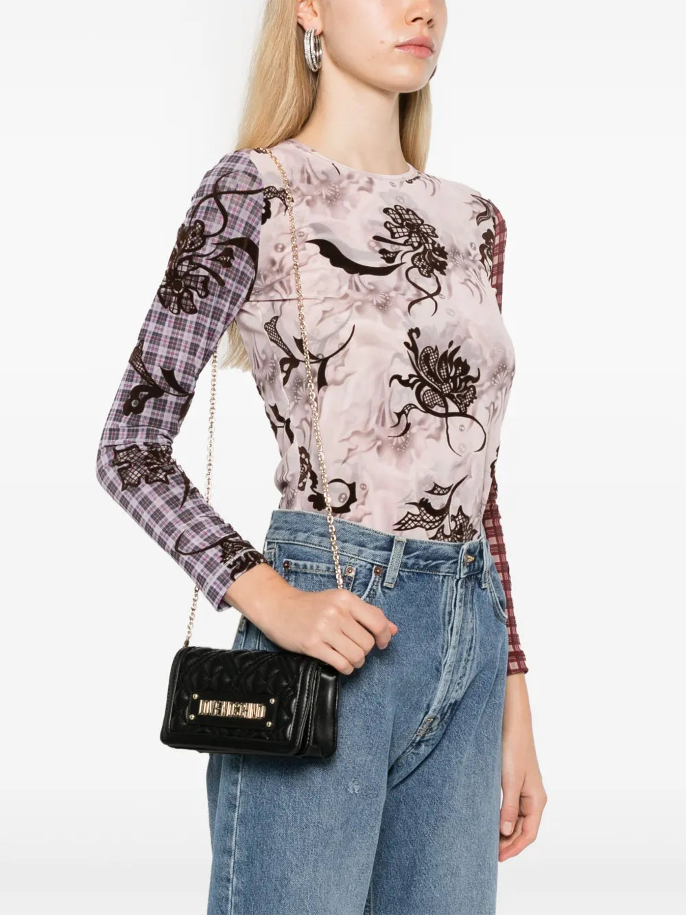 Love Moschino Logo Plaque Shoulder Bag