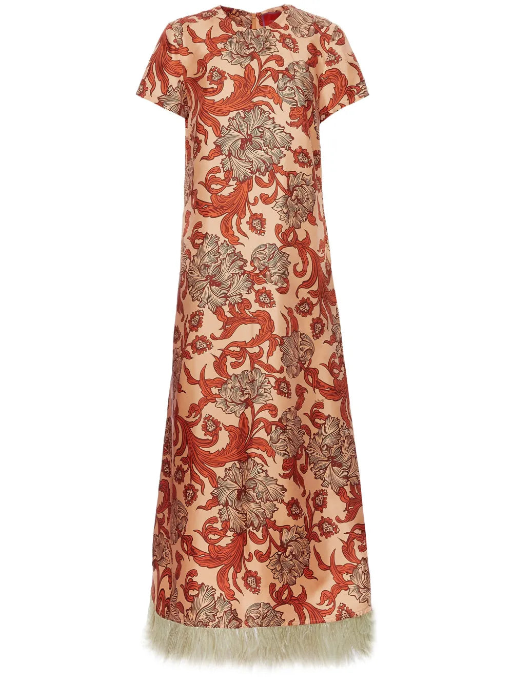 La Doublej Swing Feather Trimmed Dress