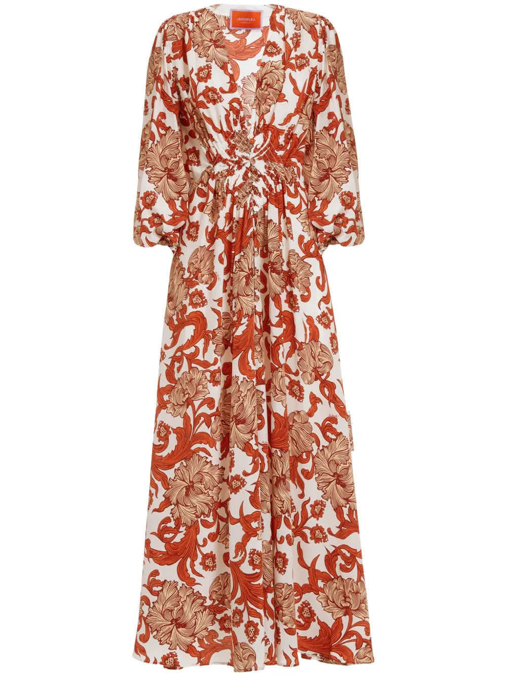 La Doublej Camerino Abstract Pattern Silk Dress