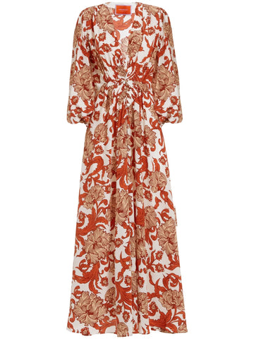 La Doublej Camerino Abstract Pattern Silk Dress