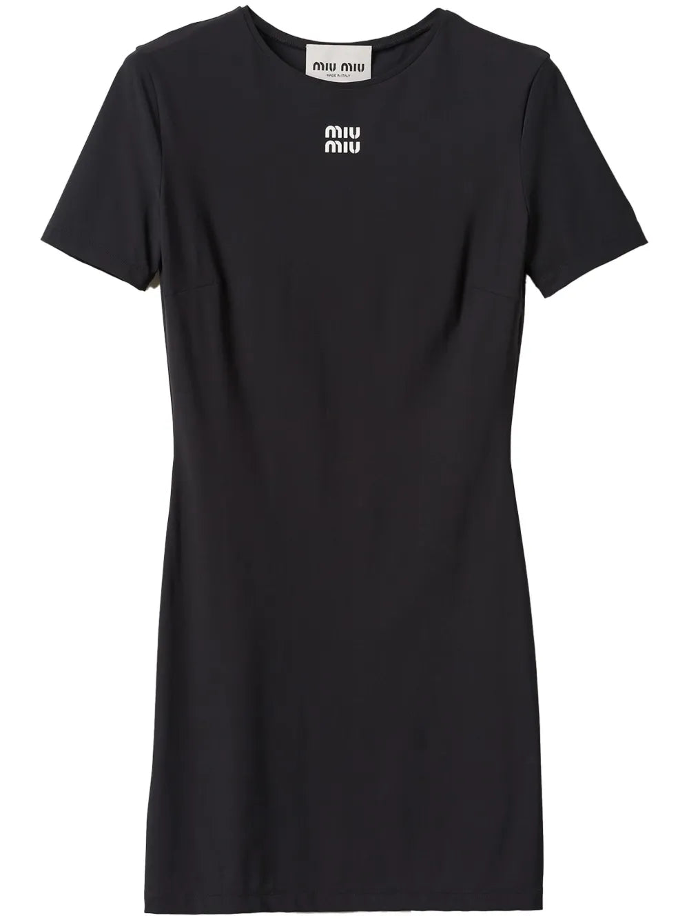 Miu Miu Logo Print Short Sleeve Minidress