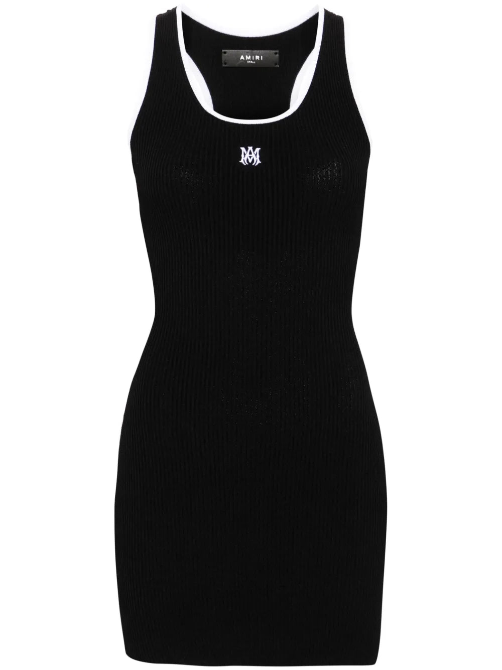 Amiri Contrasting Trim Ribbed Knit Minidress