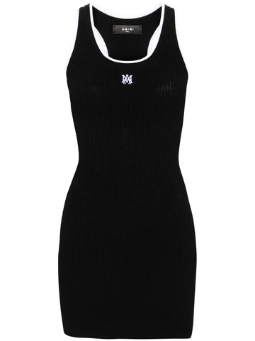 Amiri Contrasting Trim Ribbed Knit Minidress