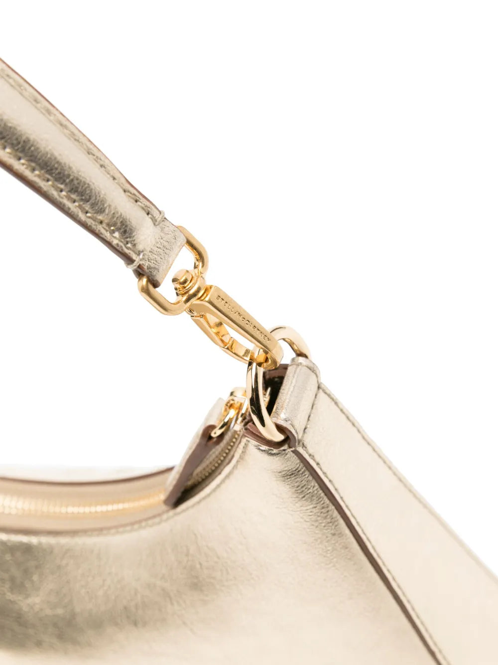 Stella Mccartney Studded Logo Metallic Shoulder Bag