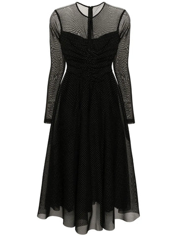 Nissa Studded Flared Midi Dress