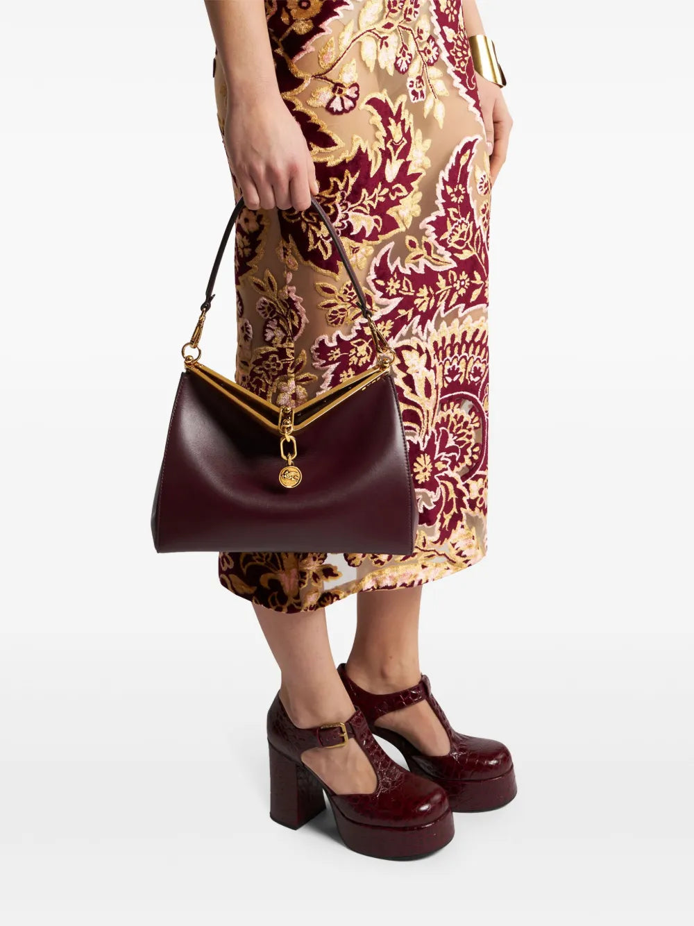 Etro Medium Vela Leather Shoulder Bag