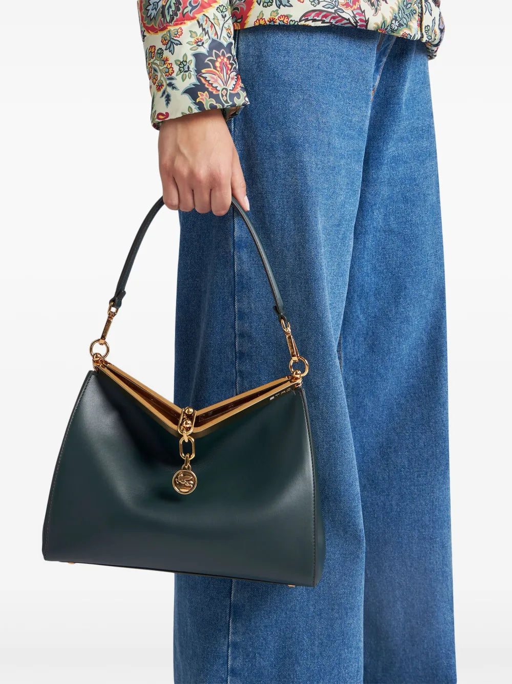 Etro Medium Vela Leather Shoulder Bag