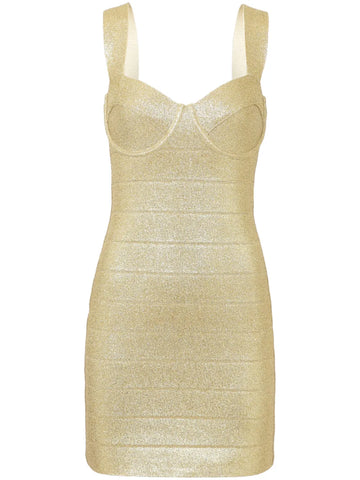 Herve Leger Metallic Bandage Minidress