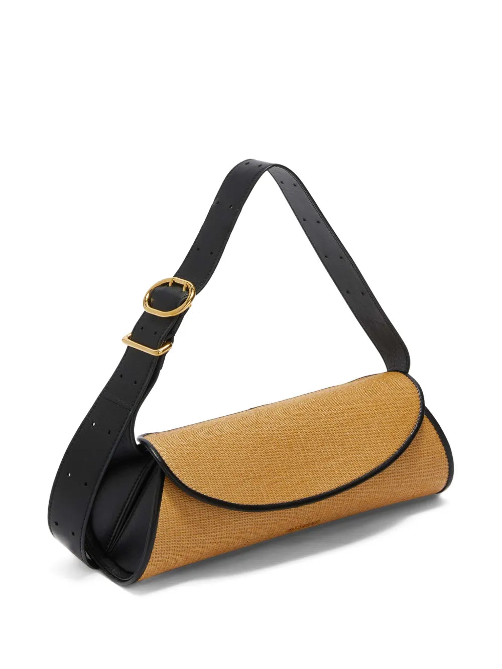 Jil Sander Small Cannolo Interwoven Raffia Shoulder Bag