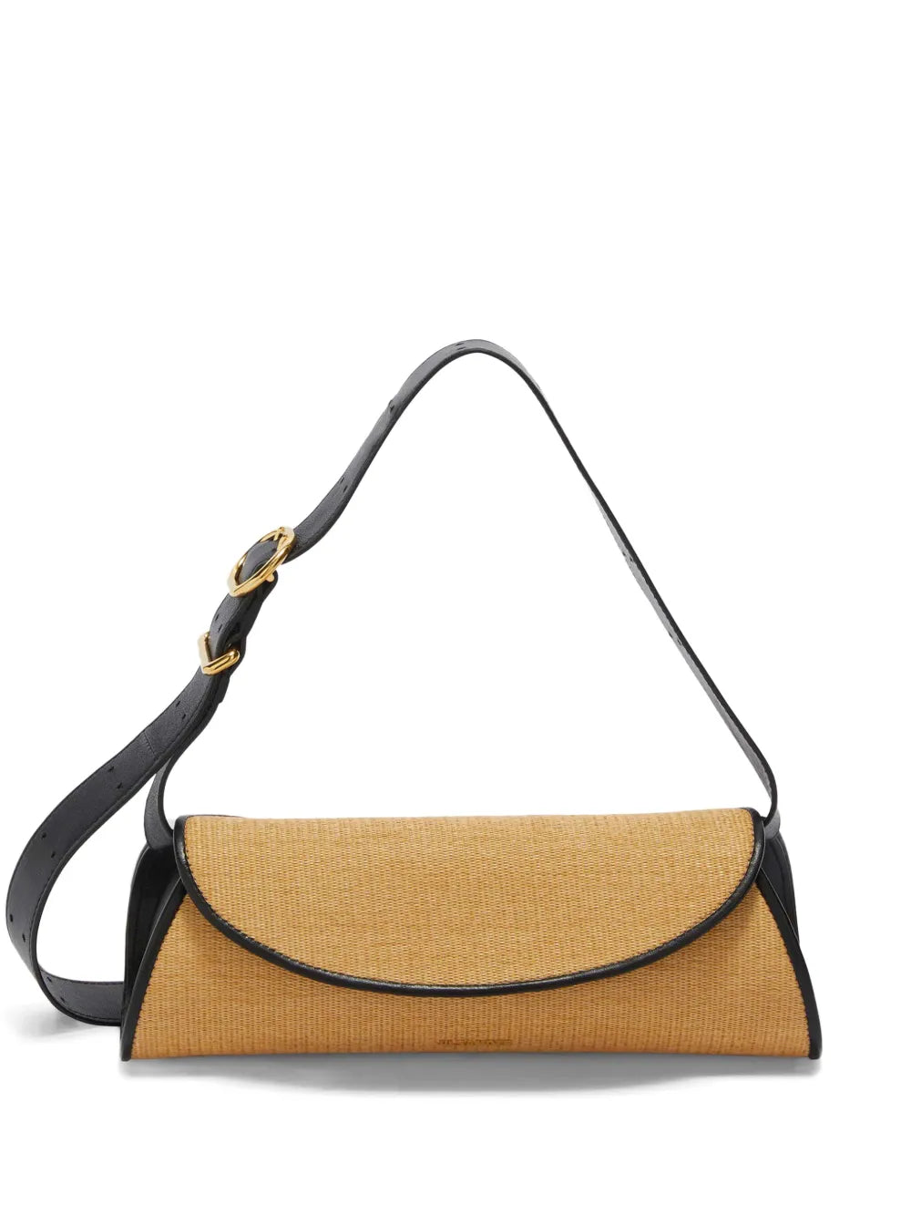 Jil Sander Small Cannolo Interwoven Raffia Shoulder Bag