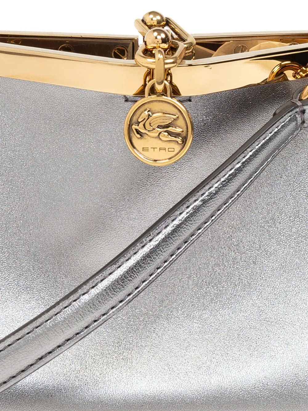Etro Small Vella Metallic Leather Bag