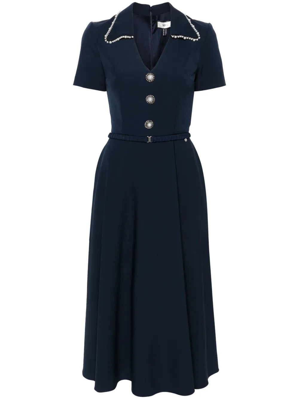 Nissa V Neck Belted Midi Dress
