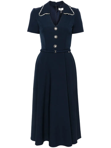Nissa V Neck Belted Midi Dress