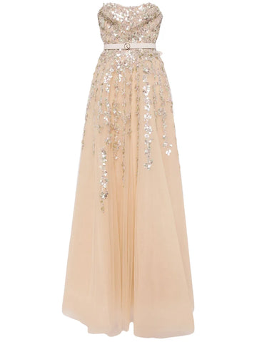 Saiid Kobeisy Sequin Embellished Tulle Gown