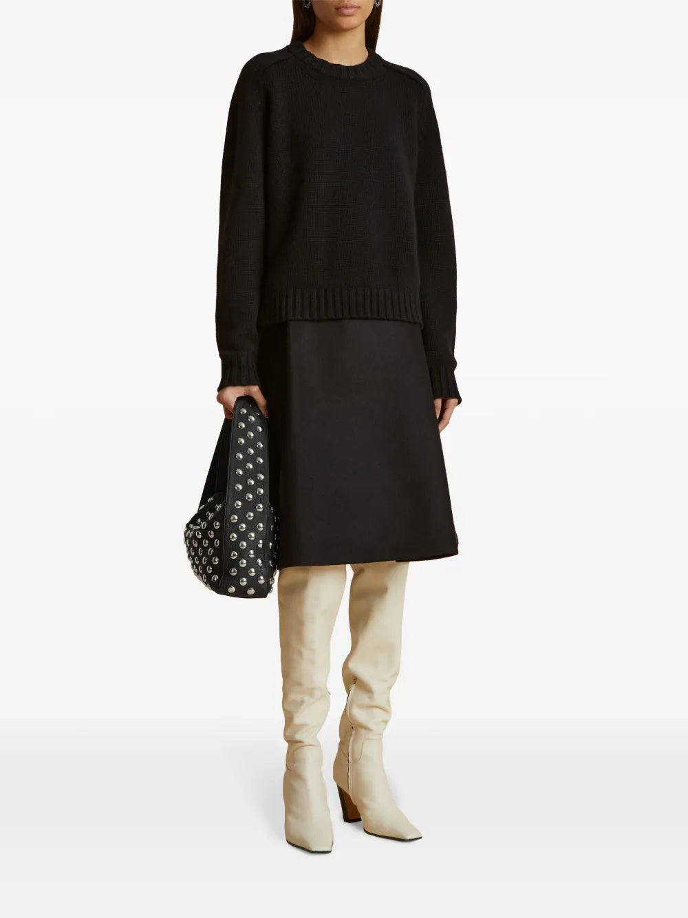 Khaite Elena Studded Shoulder Bag