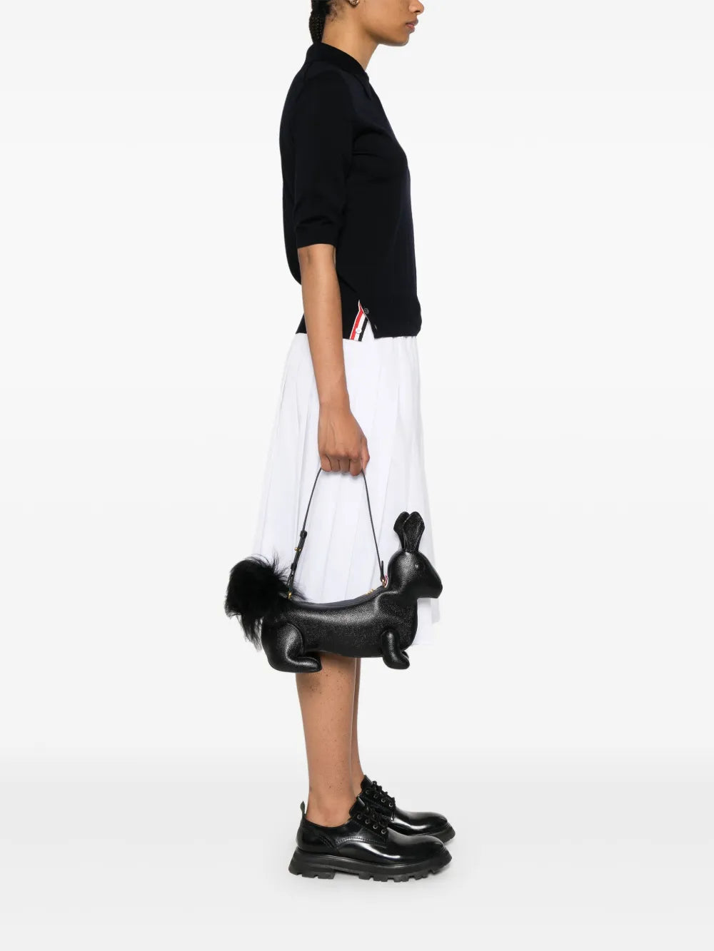 Thom Browne Squirrel Motif Leather Shoulder Bag