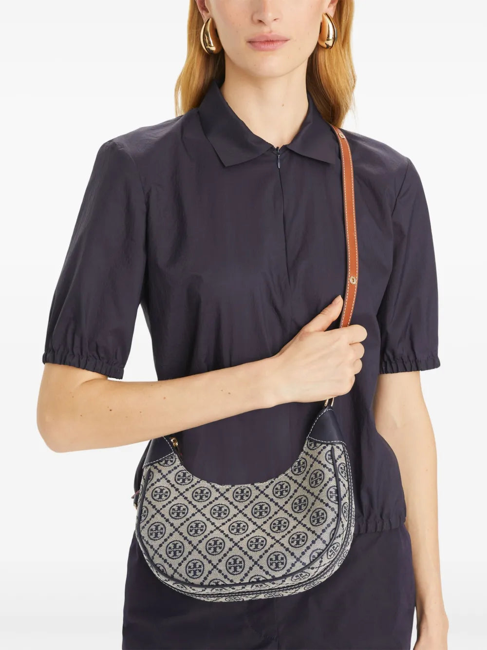 Tory Burch T Monogram Crescent Shoulder Bag