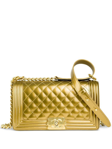 Chanel Pre Owned 2017 Medium Boy Metallic Shoulder Bag