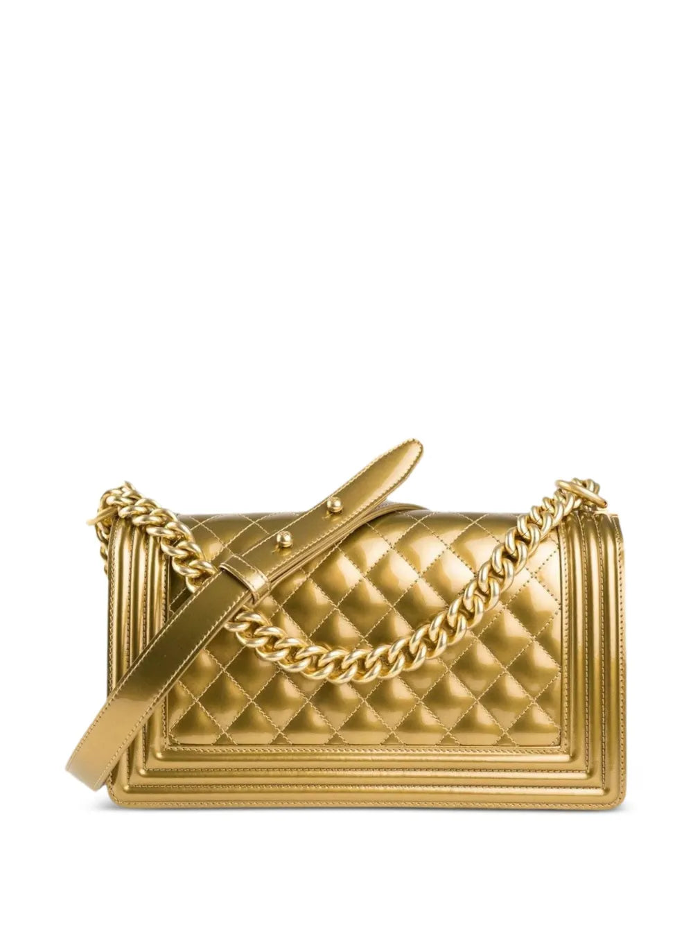Chanel Pre Owned 2017 Medium Boy Metallic Shoulder Bag