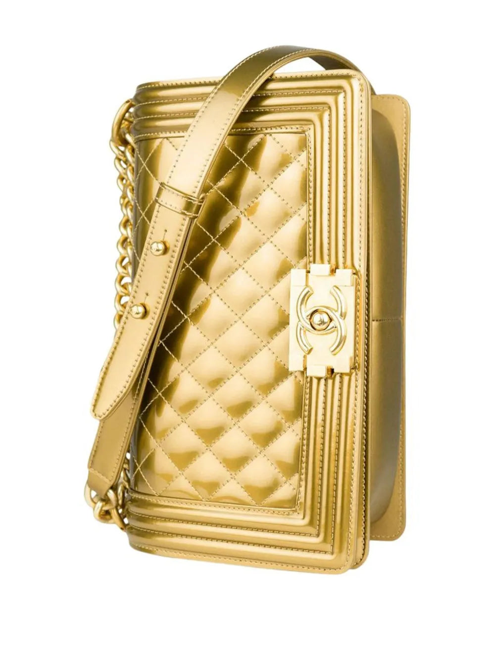 Chanel Pre Owned 2017 Medium Boy Metallic Shoulder Bag
