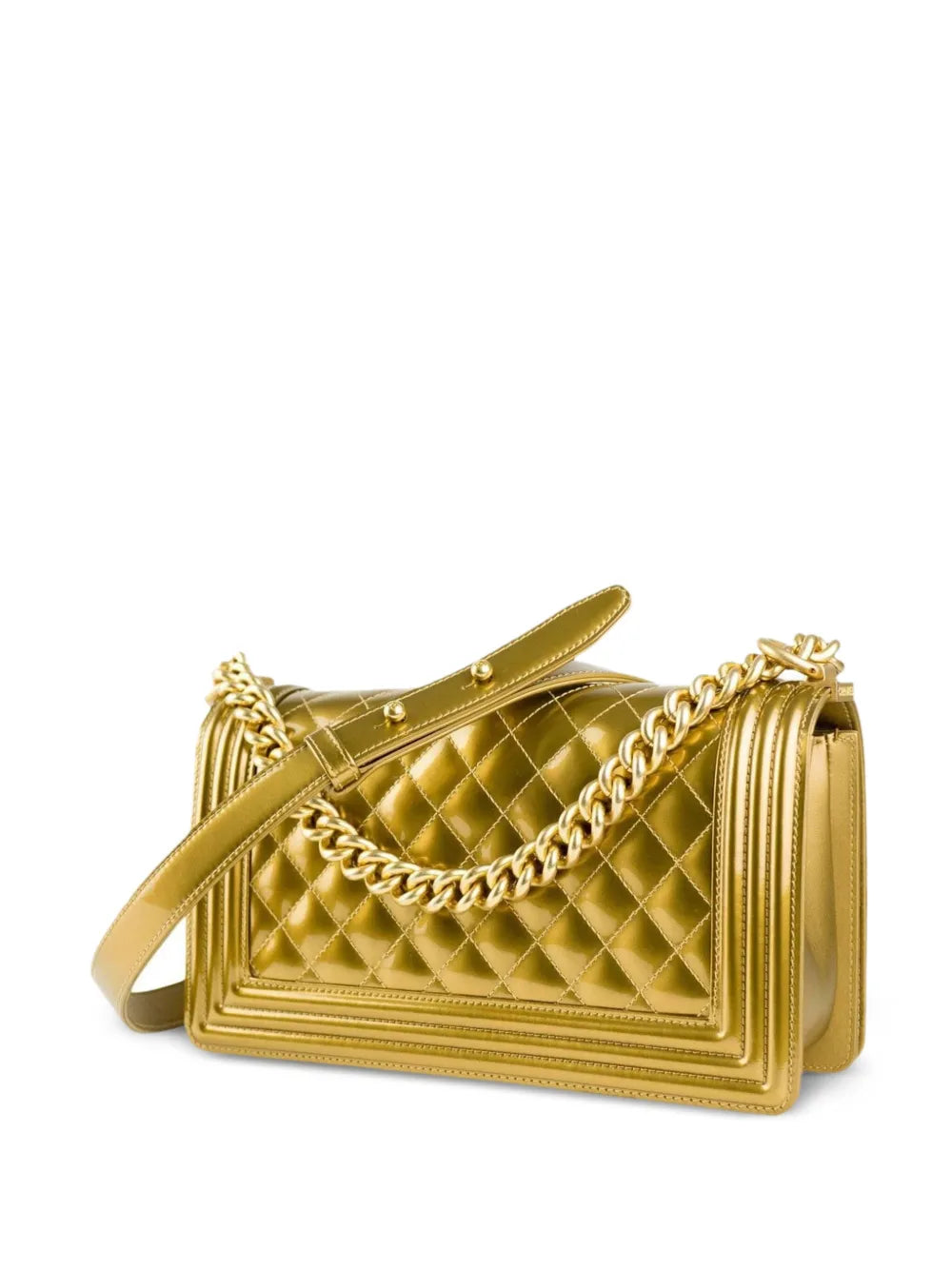 Chanel Pre Owned 2017 Medium Boy Metallic Shoulder Bag