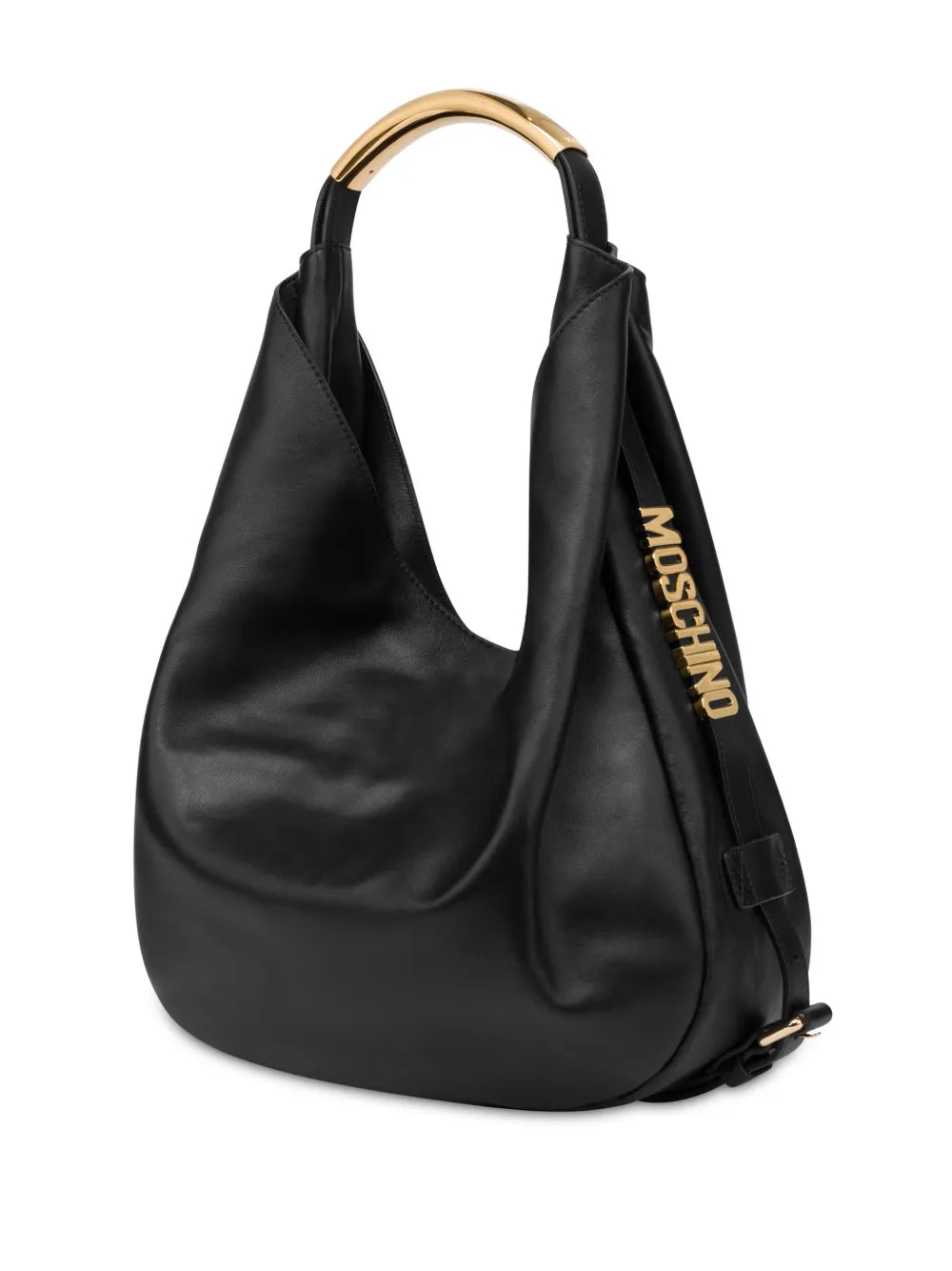 Moschino Handle Me Leather Shoulder Bag