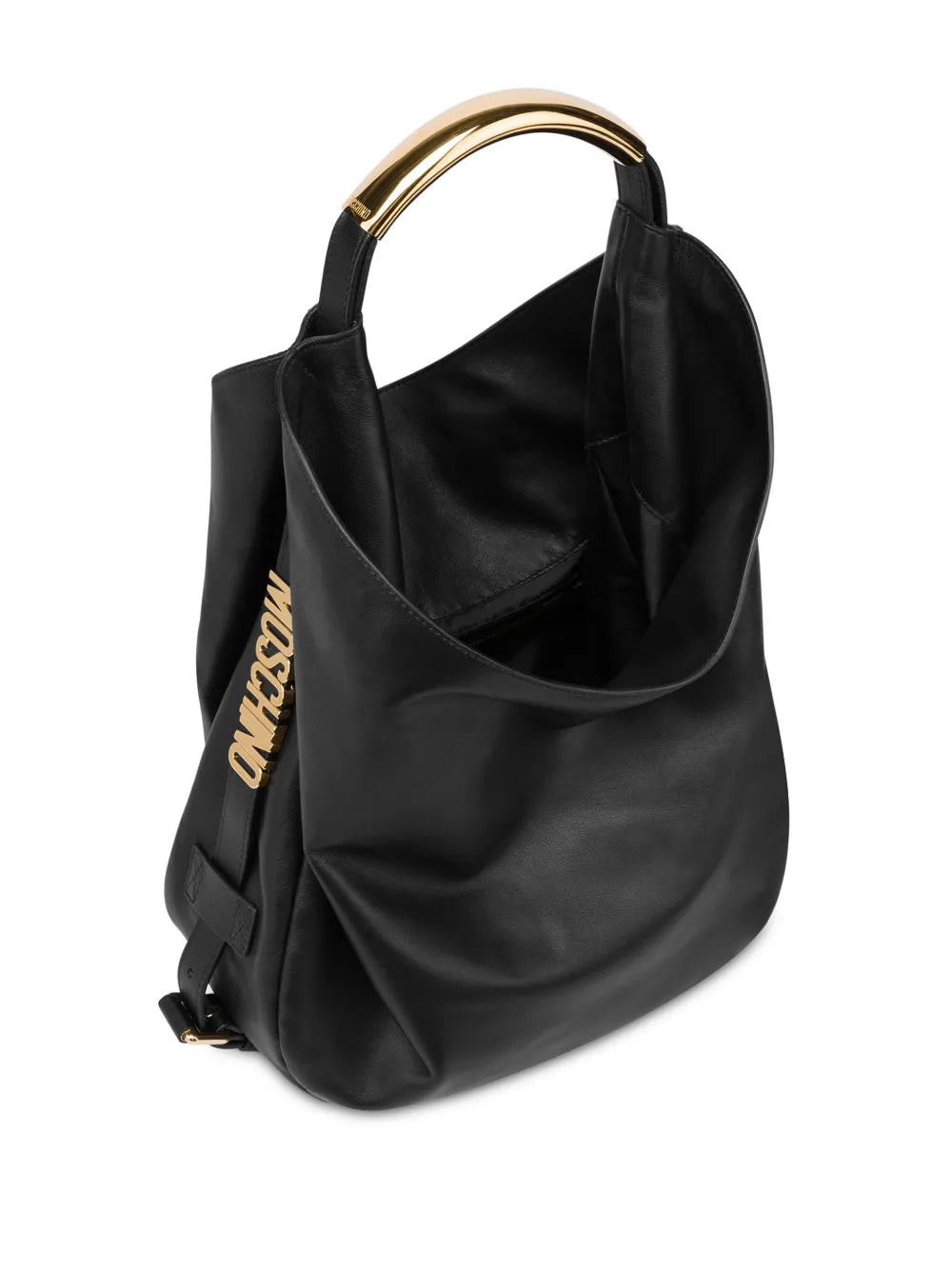 Moschino Handle Me Leather Shoulder Bag