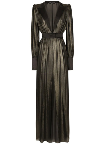 Dolce Gabbana Lurex Plunge Gown