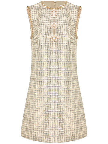 Self Portrait Embellished Boucle Mini Dress