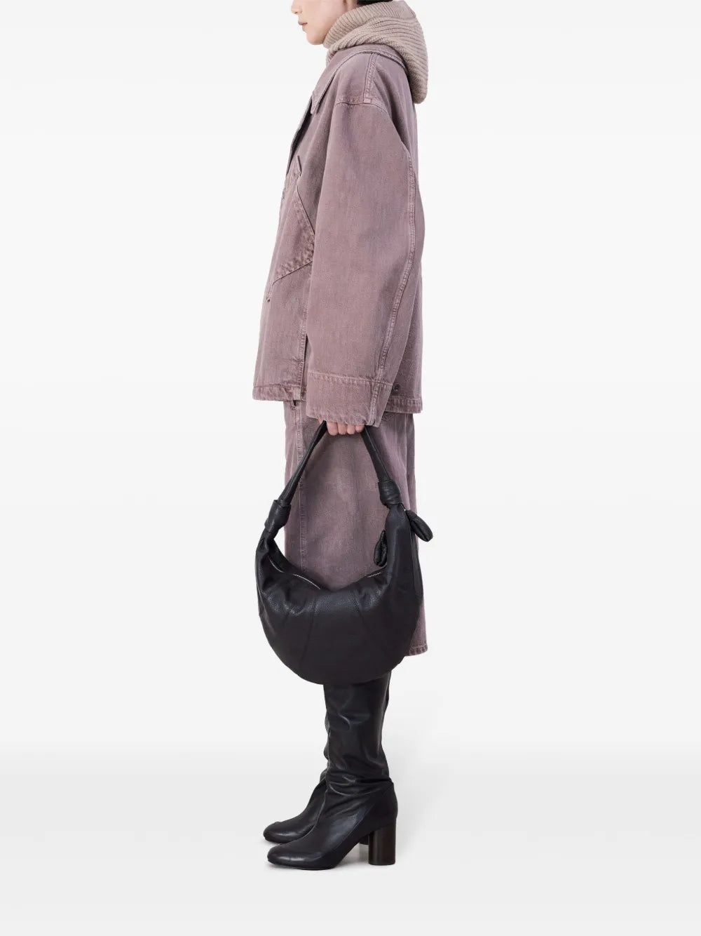 Lemaire Fortune Croissant Leather Shoulder Bag