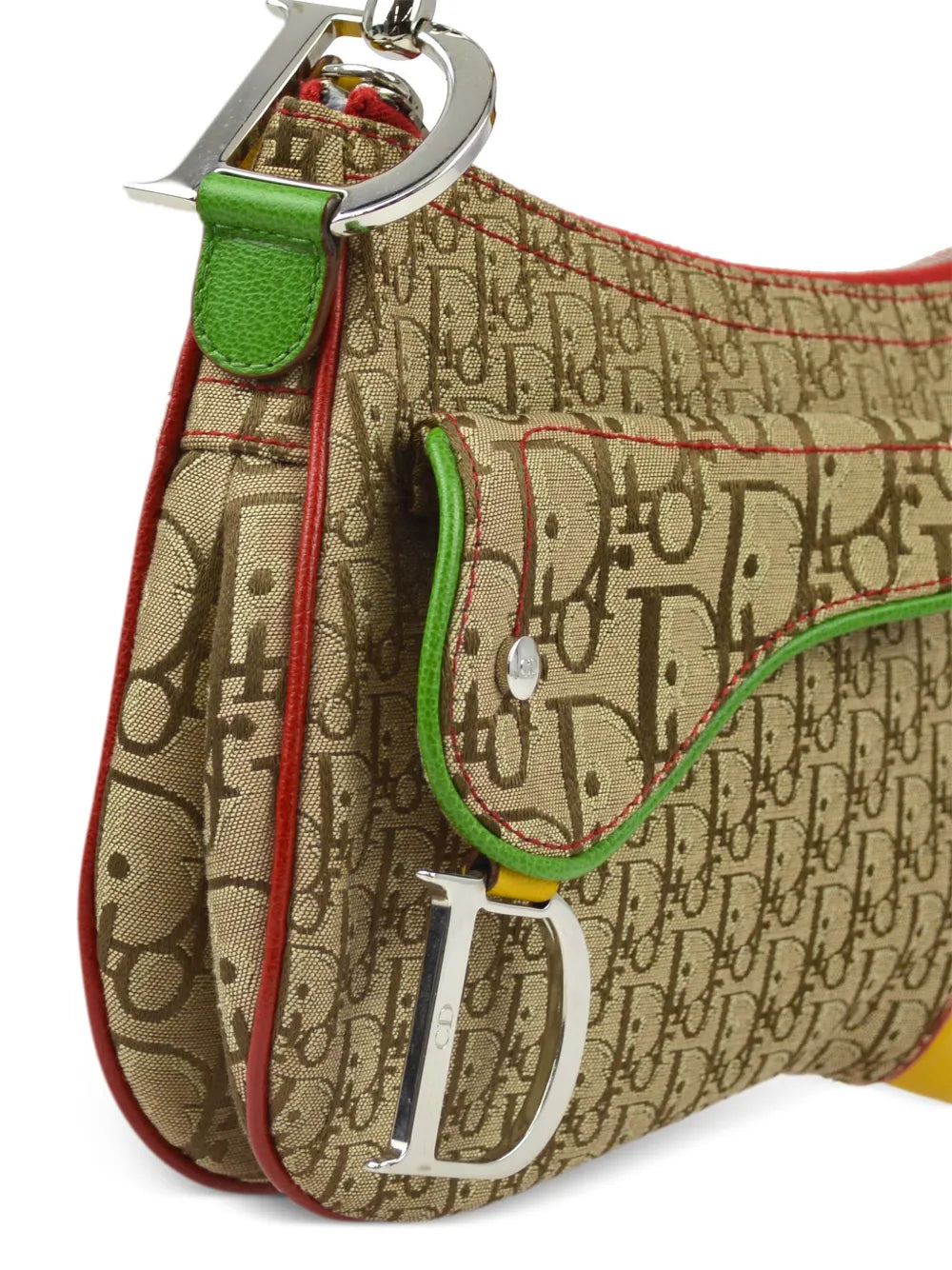Christian Dior Pre Owned 2004 Rasta Trotter Saddle Shoulder Bag