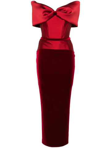 Cristallini Off Shoulder Taffeta Gown