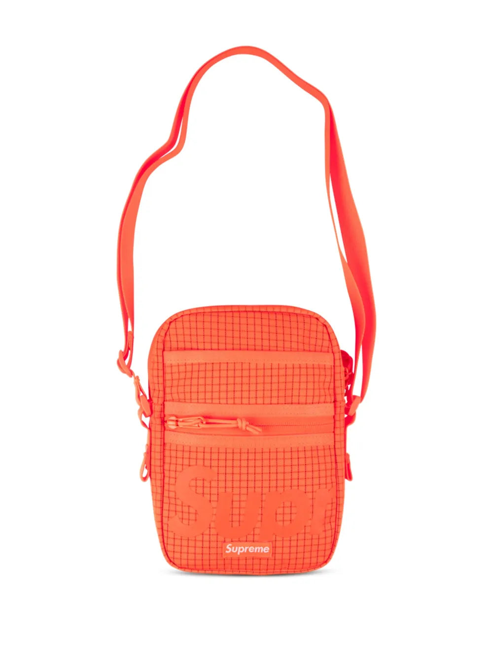 Supreme Logo Print Grid Pattern Shoulder Bag