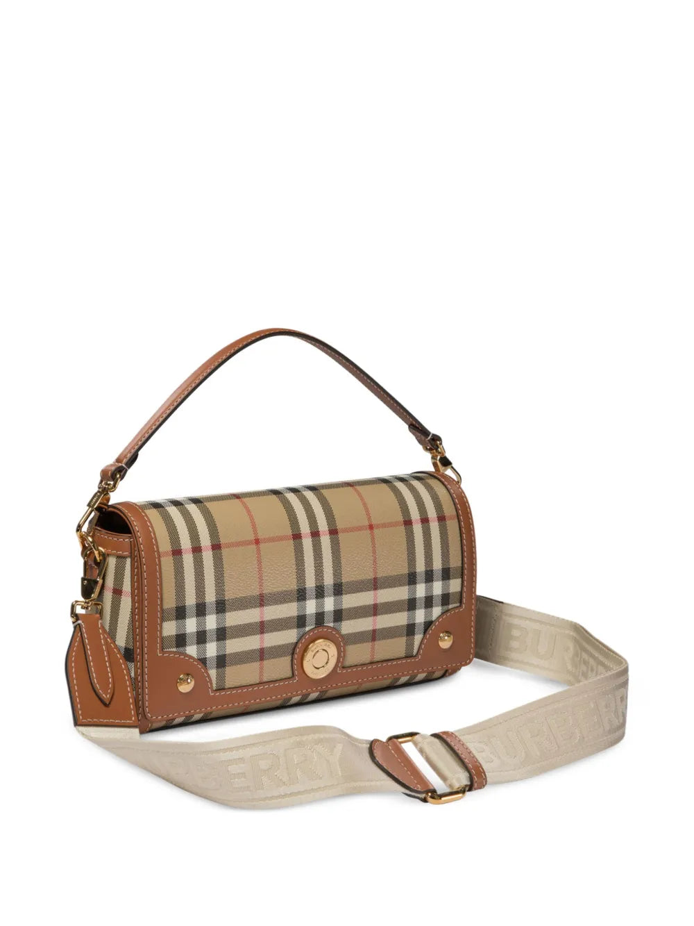 Burberry Vintage Check Logo Plaque Shoulder Bag