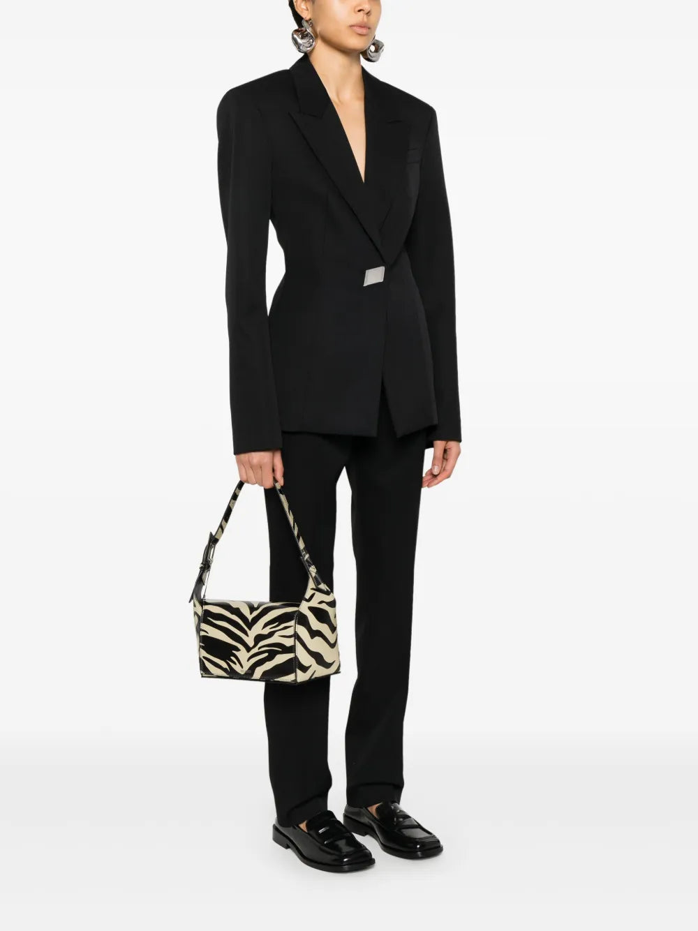 The Attico 77 Zebra Print Shoulder Bag