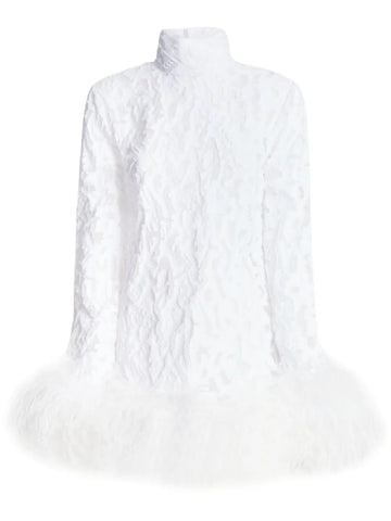 Taller Marmo Gina Gina Gina Feather Trim Minidress