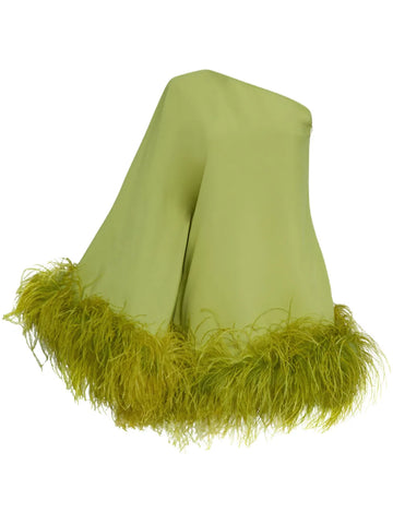 Taller Marmo Piccolo Ubud Feather Trim Minidress