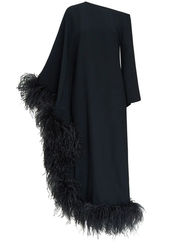 Taller Marmo Ubud Extravaganza Feather Trim Maxi Dress