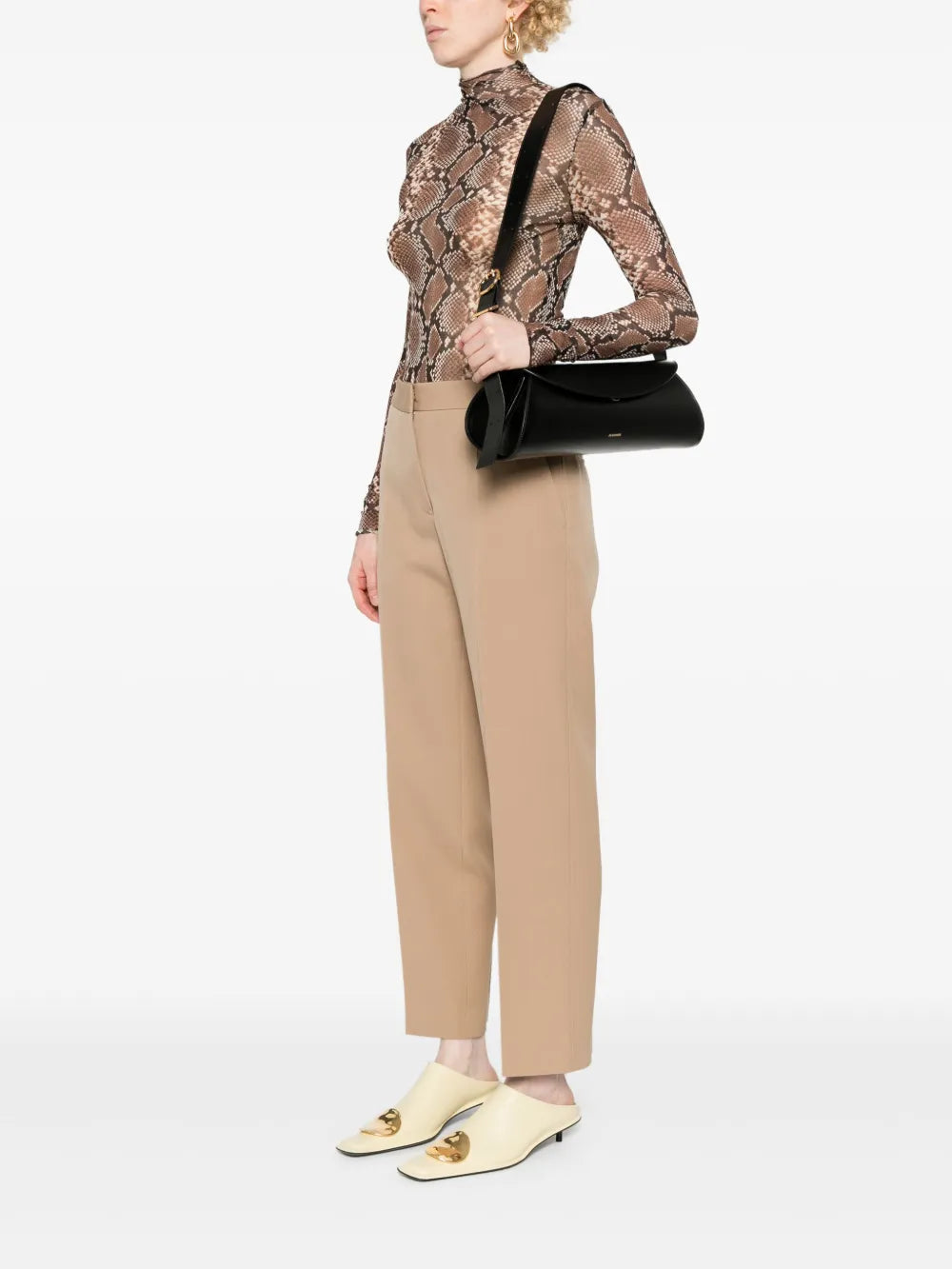 Jil Sander Large Cannolo Leather Shoulder Bag